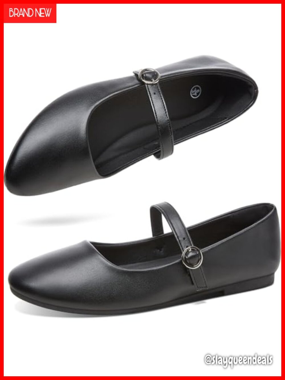 Mary Jane PU-Leather Ballet Flats Women Round Toe Dress Shoes